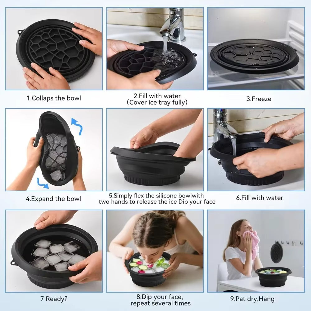 Foldable Face Ice Bath Bowl